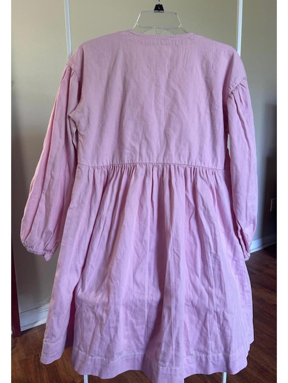 Anthropologie Pink Long Sleeve Button Front Dress Size Small - Picture 4 of 4